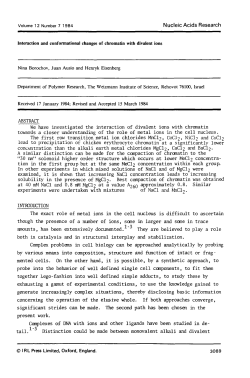 Interaction and conformational changes of chromatin with divalent ions