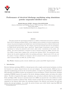 Performance of electrical discharge machining using
