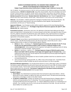 May 2014 - Rodgers Forge Community Association