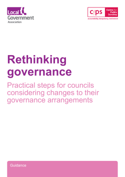 Rethinking governance - Centre For Public Scrutiny