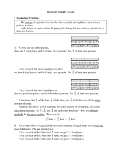 Fractions Sample Lesson &bull; Equivalent Fractions A. As you can see