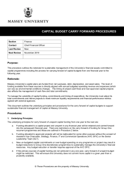 capital budget carry forward procedures
