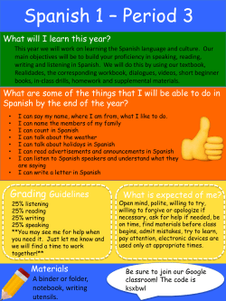 Spanish 1 &ndash; Period 3