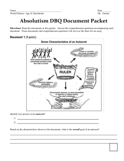 Absolutism DBQ Document Packet
