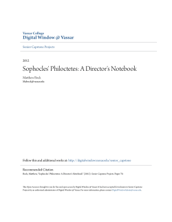 Sophocles` Philoctetes: A Director`s Notebook
