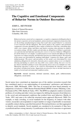 The Cognitive and Emotional Components of Behavior Norms in