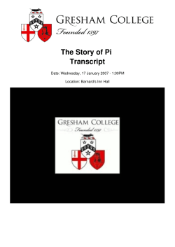 The Story of Pi Transcript