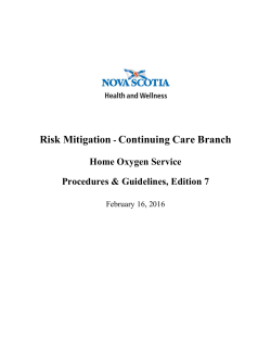 Home Oxygen Service - Procedures and Guidelines