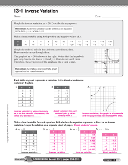 13-1 Inverse Variation