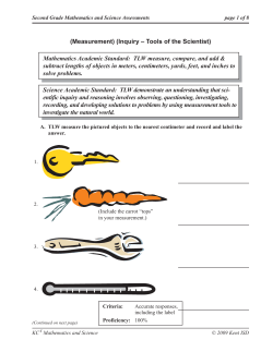 Tools of the Scientist Assessment