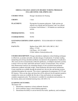Dosage Calculations Syllabus(1)new