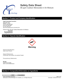 95 ppm Carbon Monoxide in Air Mixture
