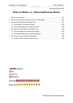 Cost-of-Sales vs. Opening/Closing Stock