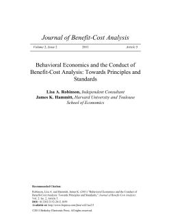 Behavioral Economics and the Conduct of Benefit