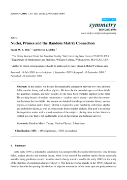 Nuclei, Primes and the Random Matrix Connection