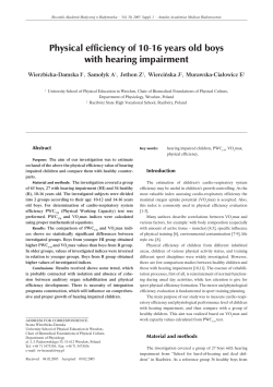 Physical efficiency of 10y16 years old boys with hearing impairment