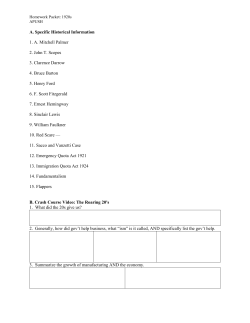 A. Specific Historical Information 1. A. Mitchell Palmer 2. John T