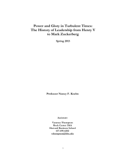 Power and Glory in Turbulent Times