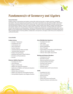 Fundamentals of Geometry and Algebra
