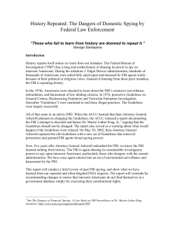 History Repeated: The Dangers of Domestic Spying by