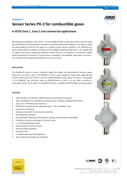 Sensor Series PX-2 for combustible gases