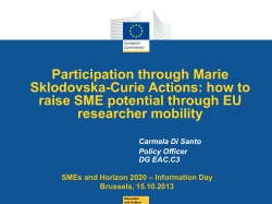 SME and Marie S Curie Asctions