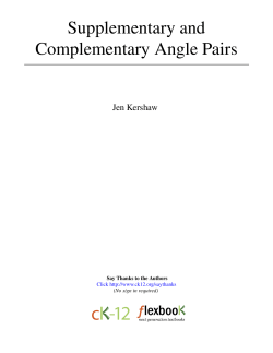Supplementary and Complementary Angle Pairs - CK