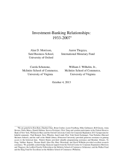 Investment-Banking Relationships: 1933-2007