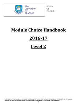 Module Choice Handbook 2016-17 Level 2