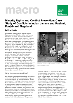 Minority Rights and Conflict Prevention: Case Study of Conflicts in