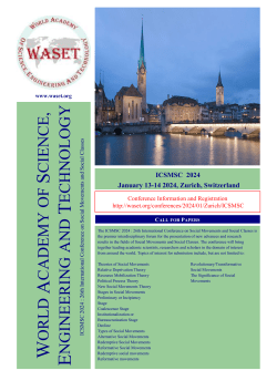 Conference Flyer - World Academy of Science, Engineering and