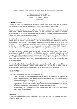 POST GRADUATE DIPLOMA IN CLINICAL AND APPLIED