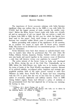 Soviet foreign aid to India Balwant Bhaneja ASJ 8(3)