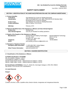 safety data sheet - Sandvik Materials Technology