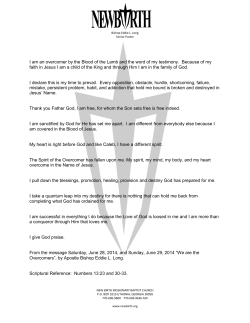 I am an overcomer by the Blood of the Lamb and the word of my