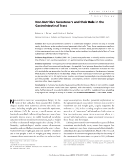 Non-Nutritive Sweeteners and their Role in the Gastrointestinal Tract