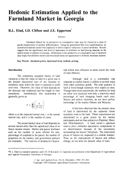Hedonic Estimation Applied to the Farmland Market in Georgia
