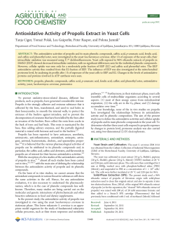 Antioxidative Activity of Propolis Extract in Yeast Cells