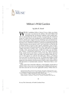 Milton`s Wild Garden