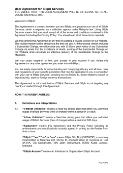 User Agreement for Billplz Services
