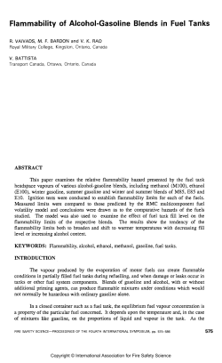 Flammability of Alcohol-Gasoline Blends in Fuel Tanks