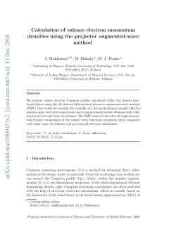 Calculation of valence electron momentum densities using the