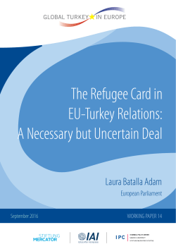 The Refugee Card in EU-Turkey Relations: A Necessary but