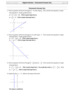 Answer Key - David Beydler`s Math