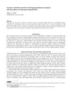 Learners` attitudes toward second language dialectal variations and