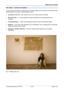 Malaria fact sheets