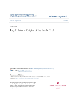 Legal History: Origins of the Public Trial