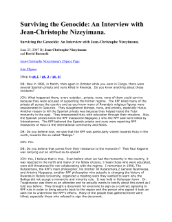 Surviving the Genocide: An Interview with Jean