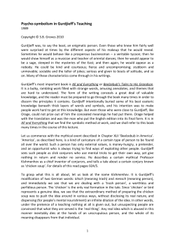 Psycho-symbolism in Gurdjieff`s Teaching