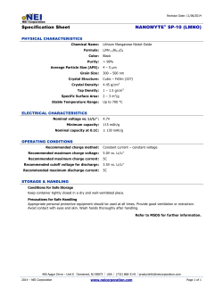 Specification Sheet NANOMYTE&reg; SP-10 (LMNO)